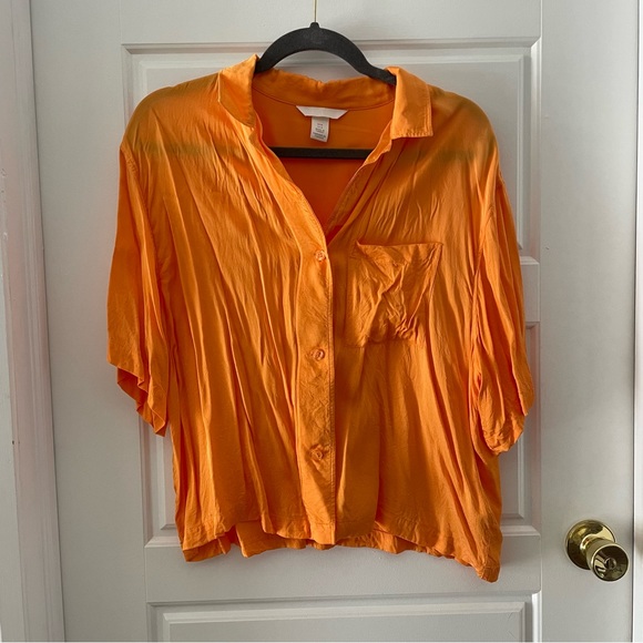 H&M Bright Orange Blouse US Size M - Picture 1 of 3